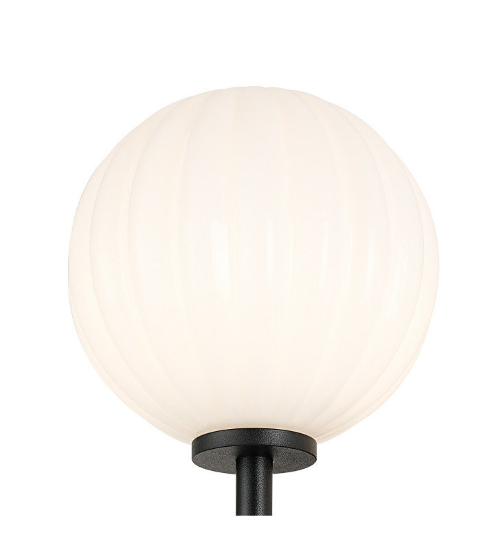Tivoli Medium Arm Wall Light 1 Light G9 IP44 Satin Black/Opal Round Segment Glass-5
