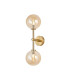 Tivoli Medium Arm Wall Light 2 Light G9 IP44 Brass Gold/Amber Smooth Round Glass-1