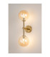 Tivoli Medium Arm Wall Light 2 Light G9 IP44 Brass Gold/Amber Smooth Round Glass-3