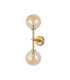 Tivoli Medium Arm Wall Light 2 Light G9 IP44 Brass Gold/Amber Smooth Round Glass-4