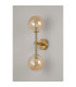 Tivoli Medium Arm Wall Light 2 Light G9 IP44 Brass Gold/Amber Smooth Round Glass-10