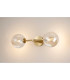 Tivoli Medium Arm Wall Light 2 Light G9 IP44 Brass Gold/Amber Smooth Round Glass-11