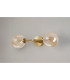 Tivoli Medium Arm Wall Light 2 Light G9 IP44 Brass Gold/Amber Smooth Round Glass-12