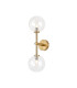 Tivoli Medium Arm Wall Light 2 Light G9 IP44 Brass Gold/Clear Smooth Round Glass-1