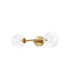 Tivoli Medium Arm Wall Light 2 Light G9 IP44 Brass Gold/Clear Smooth Round Glass-6