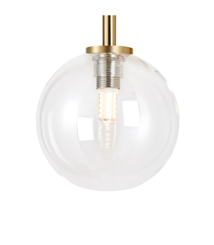 Tivoli Medium Arm Wall Light 2 Light G9 IP44 Brass Gold/Clear Smooth Round Glass-7