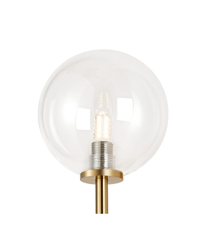 Tivoli Medium Arm Wall Light 2 Light G9 IP44 Brass Gold/Clear Smooth Round Glass-8