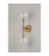 Tivoli Medium Arm Wall Light 2 Light G9 IP44 Brass Gold/Clear Smooth Round Glass-11