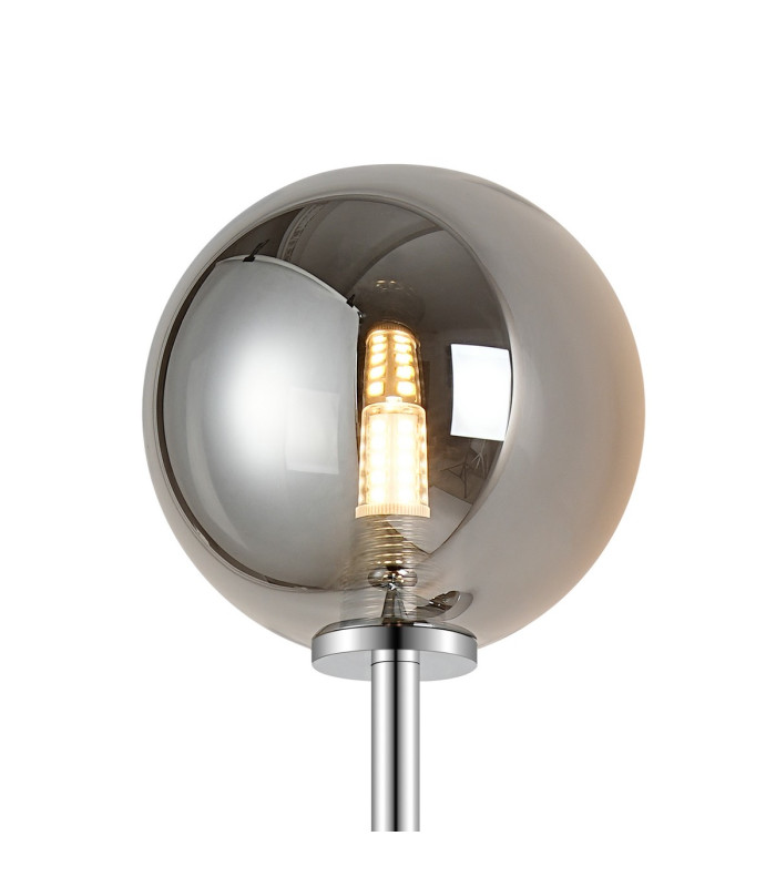 Tivoli Medium Arm Wall Light 2 Light G9 IP44 Polished Chrome/Smoke Smooth Round Glass-7