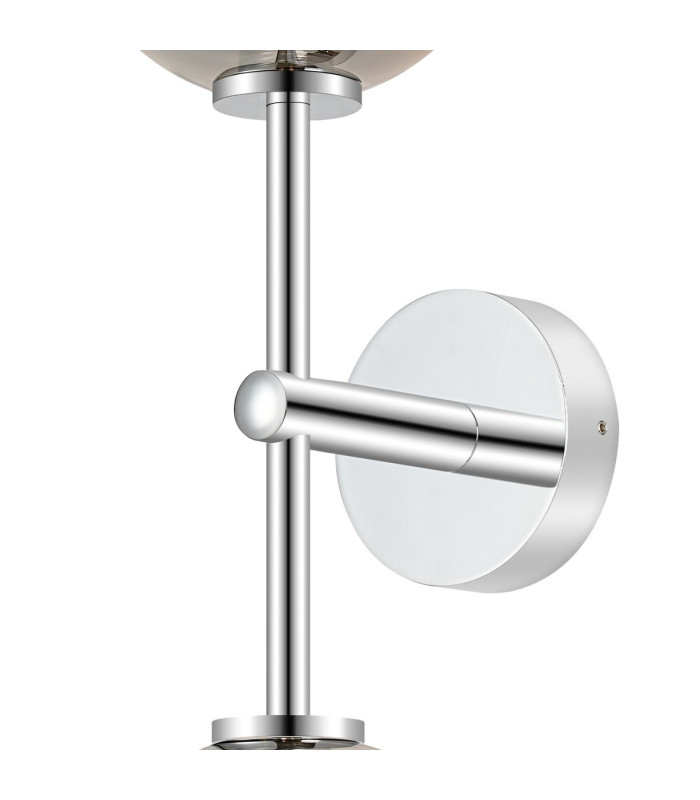 Tivoli Medium Arm Wall Light 2 Light G9 IP44 Polished Chrome/Smoke Smooth Round Glass-8