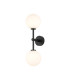 Tivoli Medium Arm Wall Light 2 Light G9 IP44 Satin Black/Opal Smooth Round Glass-1