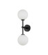 Tivoli Medium Arm Wall Light 2 Light G9 IP44 Satin Black/Opal Smooth Round Glass-4