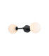 Tivoli Medium Arm Wall Light 2 Light G9 IP44 Satin Black/Opal Smooth Round Glass-5
