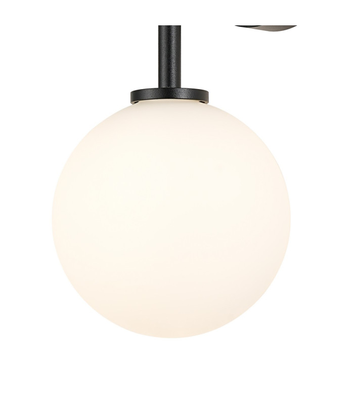 Tivoli Medium Arm Wall Light 2 Light G9 IP44 Satin Black/Opal Smooth Round Glass-6