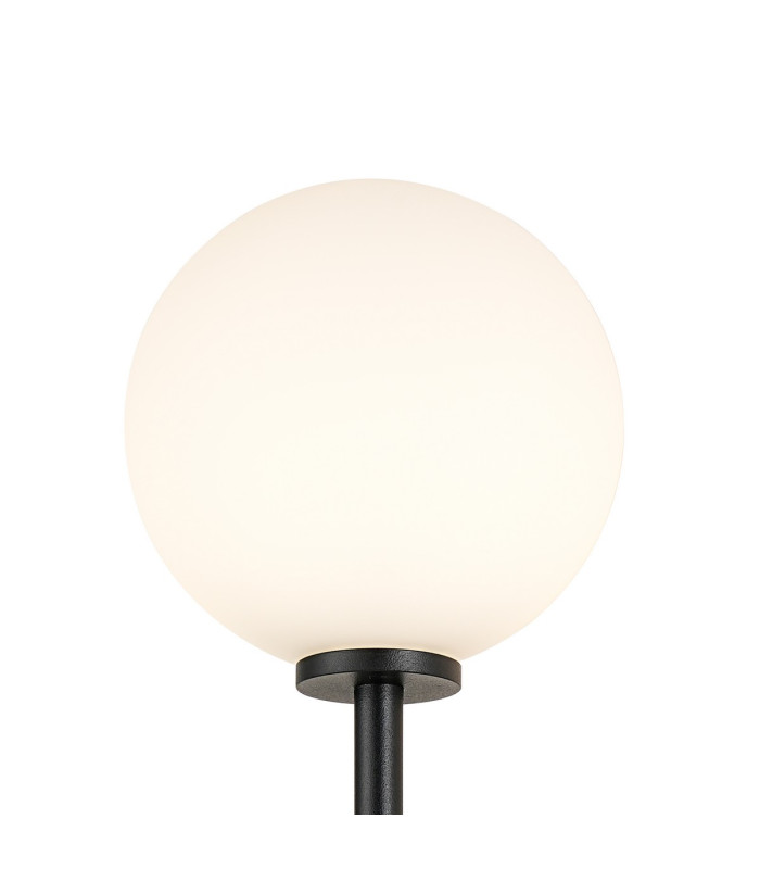 Tivoli Medium Arm Wall Light 2 Light G9 IP44 Satin Black/Opal Smooth Round Glass-7