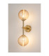 Tivoli Medium Arm Wall Light 2 Light G9 IP44 Brass Gold/Amber Ribbed Round Glass-3