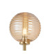 Tivoli Medium Arm Wall Light 2 Light G9 IP44 Brass Gold/Amber Ribbed Round Glass-7