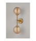 Tivoli Medium Arm Wall Light 2 Light G9 IP44 Brass Gold/Amber Ribbed Round Glass-10