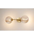 Tivoli Medium Arm Wall Light 2 Light G9 IP44 Brass Gold/Amber Ribbed Round Glass-11