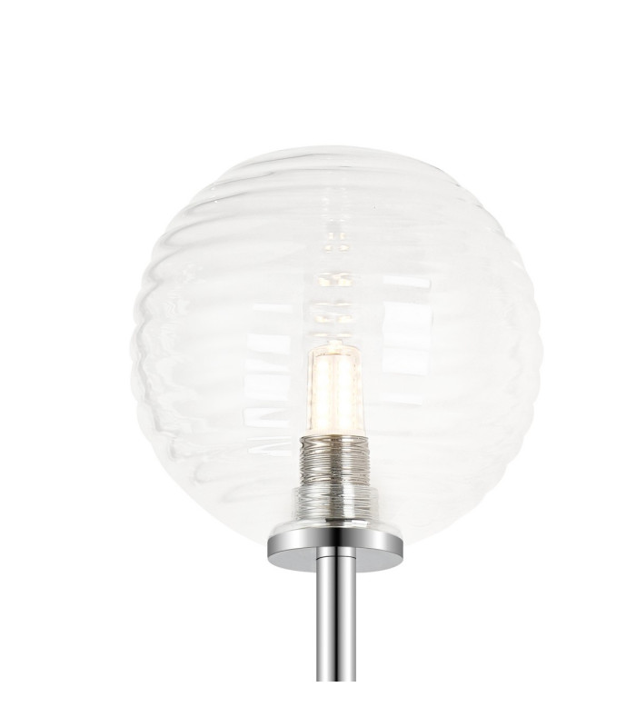 Tivoli Medium Arm Wall Light 2 Light G9 IP44 Polished Chrome/Clear Ribbed Round Glass-7
