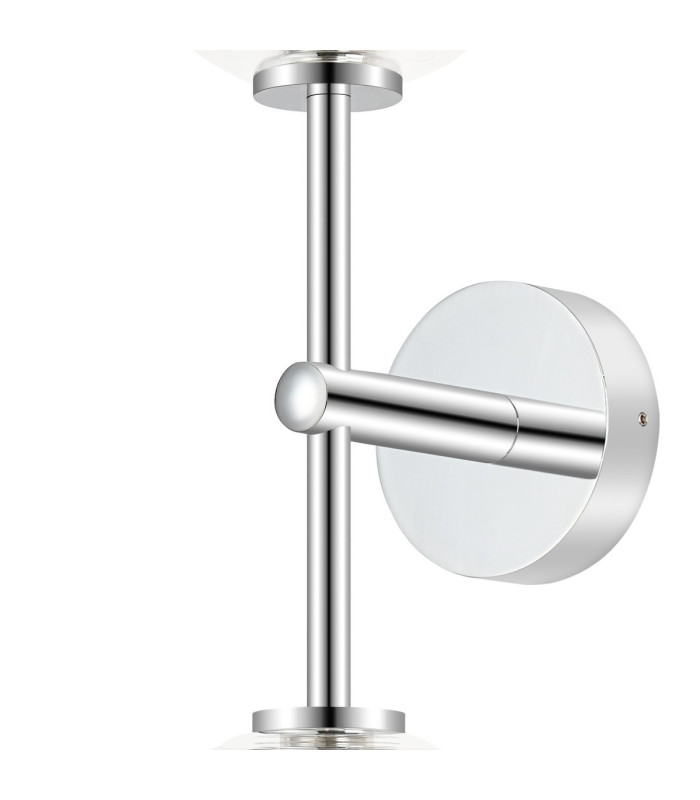 Tivoli Medium Arm Wall Light 2 Light G9 IP44 Polished Chrome/Clear Ribbed Round Glass-8