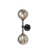 Tivoli Medium Arm Wall Light 2 Light G9 IP44 Satin Black/Smoke Ribbed Round Glass-1
