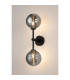 Tivoli Medium Arm Wall Light 2 Light G9 IP44 Satin Black/Smoke Ribbed Round Glass-3