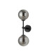 Tivoli Medium Arm Wall Light 2 Light G9 IP44 Satin Black/Smoke Ribbed Round Glass-4