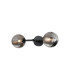 Tivoli Medium Arm Wall Light 2 Light G9 IP44 Satin Black/Smoke Ribbed Round Glass-5