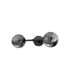 Tivoli Medium Arm Wall Light 2 Light G9 IP44 Satin Black/Smoke Ribbed Round Glass-9