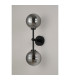 Tivoli Medium Arm Wall Light 2 Light G9 IP44 Satin Black/Smoke Ribbed Round Glass-10