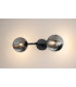 Tivoli Medium Arm Wall Light 2 Light G9 IP44 Satin Black/Smoke Ribbed Round Glass-11