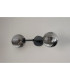 Tivoli Medium Arm Wall Light 2 Light G9 IP44 Satin Black/Smoke Ribbed Round Glass-12