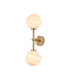 Tivoli Medium Arm Wall Light 2 Light G9 IP44 Brass Gold/Brown Round Marble Effect Glass-1