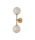 Tivoli Medium Arm Wall Light 2 Light G9 IP44 Brass Gold/Brown Round Marble Effect Glass-3