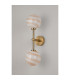 Tivoli Medium Arm Wall Light 2 Light G9 IP44 Brass Gold/Brown Round Marble Effect Glass-9