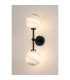 Tivoli Medium Arm Wall Light 2 Light G9 IP44 Satin Black/Grey Round Marble Effect Glass-3