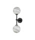 Tivoli Medium Arm Wall Light 2 Light G9 IP44 Satin Black/Grey Round Marble Effect Glass-4
