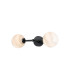 Tivoli Medium Arm Wall Light 2 Light G9 IP44 Satin Black/Grey Round Marble Effect Glass-5