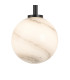 Tivoli Medium Arm Wall Light 2 Light G9 IP44 Satin Black/Grey Round Marble Effect Glass-6
