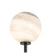 Tivoli Medium Arm Wall Light 2 Light G9 IP44 Satin Black/Grey Round Marble Effect Glass-7