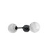 Tivoli Medium Arm Wall Light 2 Light G9 IP44 Satin Black/Grey Round Marble Effect Glass-9
