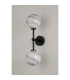 Tivoli Medium Arm Wall Light 2 Light G9 IP44 Satin Black/Grey Round Marble Effect Glass-10