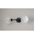 Tivoli Medium Arm Wall Light 2 Light G9 IP44 Satin Black/Grey Round Marble Effect Glass-12