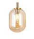 Tivoli Medium Arm Wall Light 2 Light G9 IP44 Brass Gold/Amber Smooth Tubular Glass-6