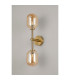 Tivoli Medium Arm Wall Light 2 Light G9 IP44 Brass Gold/Amber Smooth Tubular Glass-10
