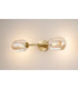 Tivoli Medium Arm Wall Light 2 Light G9 IP44 Brass Gold/Amber Smooth Tubular Glass-11