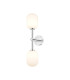 Tivoli Medium Arm Wall Light 2 Light G9 IP44 Polished Chrome/Opal Smooth Tubular Glass-1