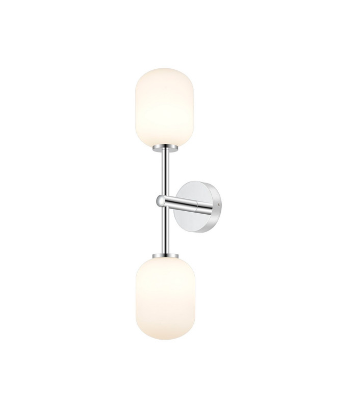 Tivoli Medium Arm Wall Light 2 Light G9 IP44 Polished Chrome/Opal Smooth Tubular Glass-1