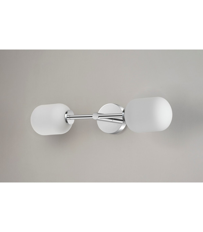 Tivoli Medium Arm Wall Light 2 Light G9 IP44 Polished Chrome/Opal Smooth Tubular Glass-12